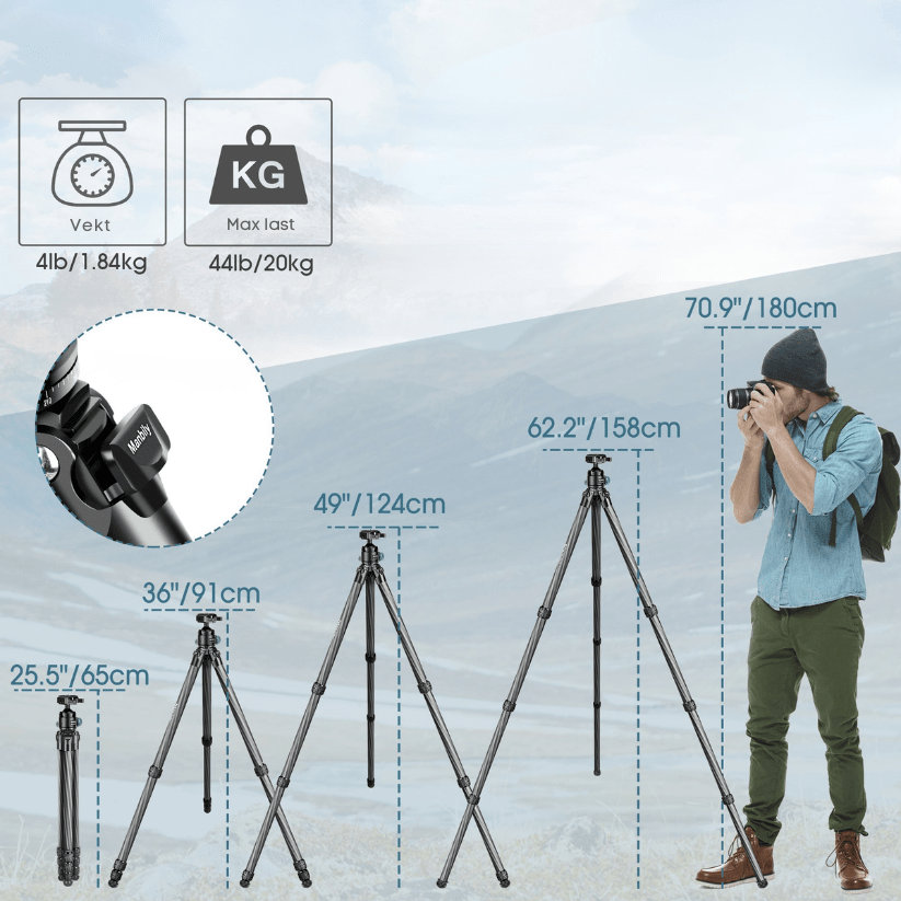Manbily - Carbon Fiber Tripod - Scanvision