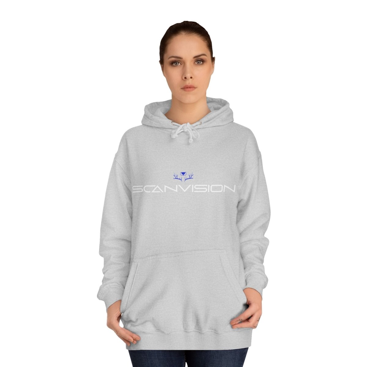 Unisex college - hettegenser - Blå logo - Scanvision