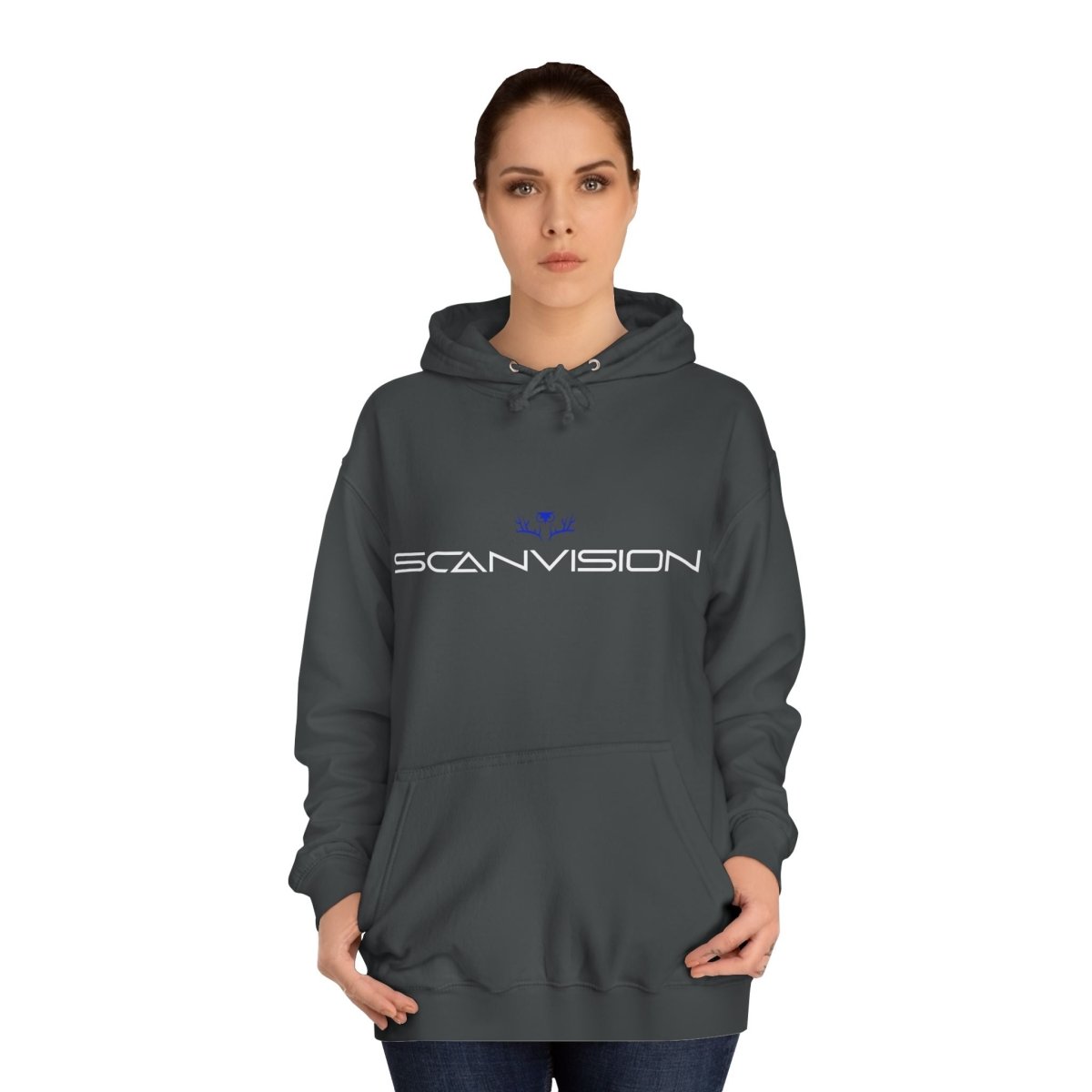 Unisex college - hettegenser - Blå logo - Scanvision