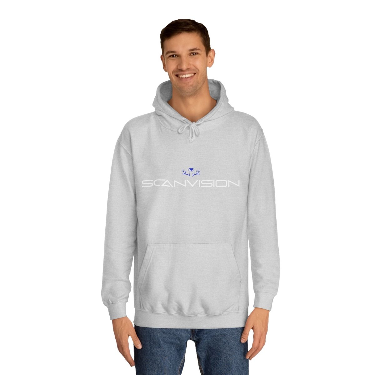 Unisex college - hettegenser - Blå logo - Scanvision