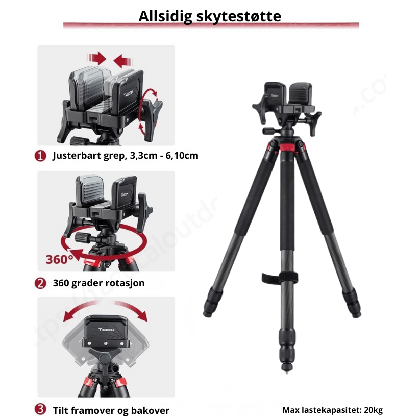 Trakiom Carbon Fiber Tripod - Skytestøtte - Scanvision