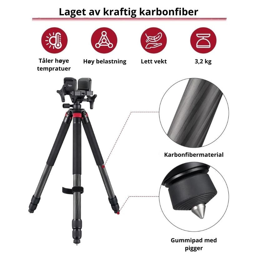 Trakiom Carbon Fiber Tripod - Skytestøtte - Scanvision